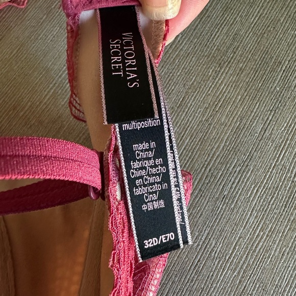 Victoria's Secret very sexy multi-way mauve Lace and Blue Paisley Bra Set 32d - Picture 5 of 7